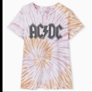 Torrid AC/DC tie dye band tee shirt NWT